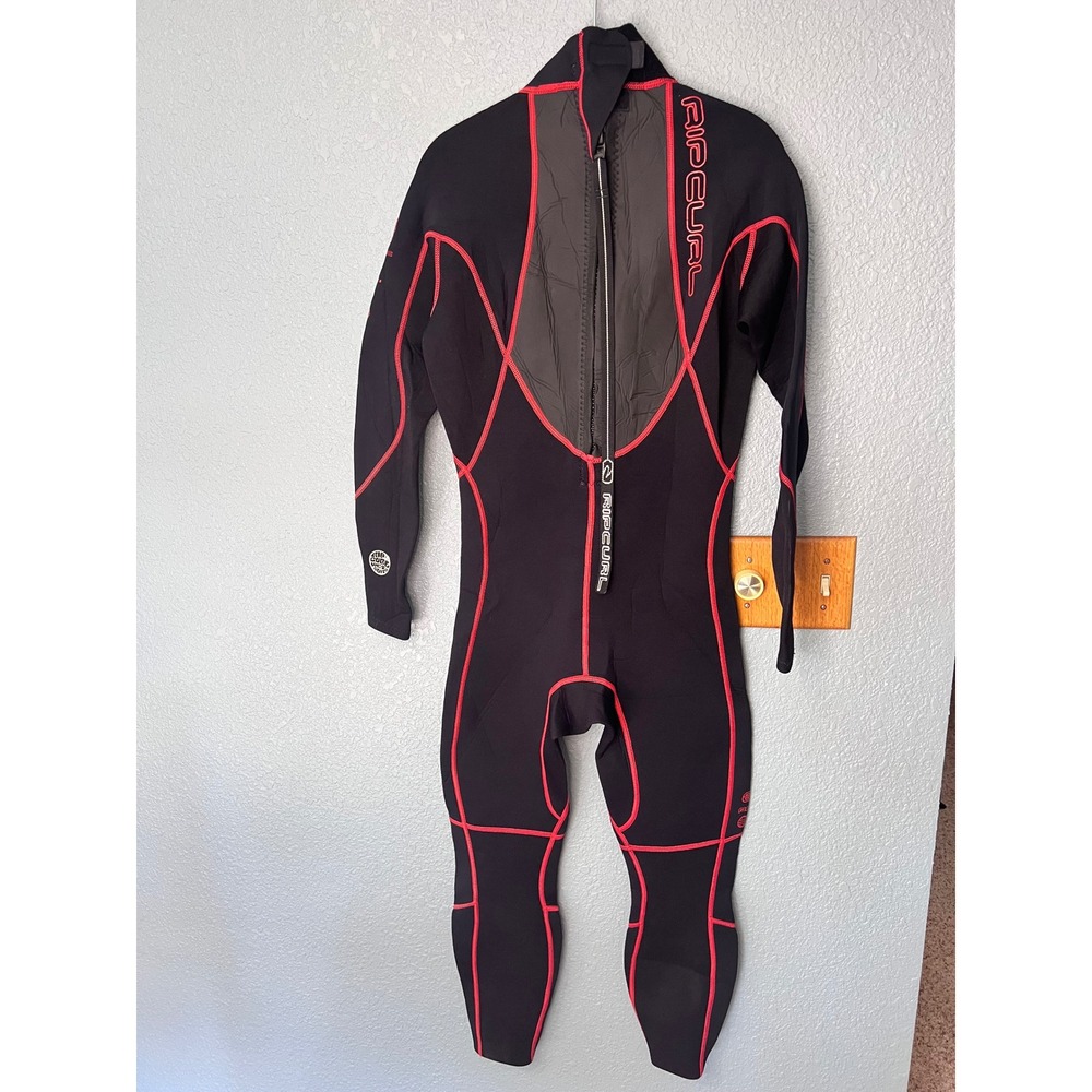 Rip Curl Classic Elastomax 3:2 Wetsuit Womens Medium Black Red Full Suit - Picture 8 of 15